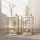 Artiss Round Side Table Set of 2 40cm White and Gold Marble Effect Two Tier Bedside Coffee Tables