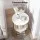 Artiss Round Side Table Set of 2 40cm White and Gold Marble Effect Two Tier Bedside Coffee Tables