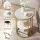 Artiss Round Side Table Set of 2 40cm White and Gold Marble Effect Two Tier Bedside Coffee Tables