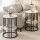 Artiss Set of 2 Side Tables 2-Tier Round Marble Effect Coffee Tables White Black Metal Frame MDF Top