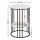 Artiss Set of 2 Side Tables 2-Tier Round Marble Effect Coffee Tables White Black Metal Frame MDF Top