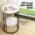 Artiss Set of 2 Side Tables 2-Tier Round Marble Effect Coffee Tables White Black Metal Frame MDF Top