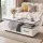 Artiss Coffee Table 100cm Rectangular Marble Finish Storage Drawer Cabinet Open Shelves White & Black