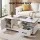 Artiss Coffee Table 100cm Rectangular Marble Finish Storage Drawer Cabinet Open Shelves White & Black