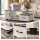 Artiss Coffee Table 100cm Rectangular Marble Finish Storage Drawer Cabinet Open Shelves White & Black