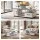 Artiss Coffee Table 100cm Rectangular Marble Finish Storage Drawer Cabinet Open Shelves White & Black
