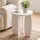 Artiss Round End Table 40cm High-Gloss Cream White Side Bedside Nightstand Small Coffee Table MDF