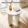 Artiss Round End Table 40cm High-Gloss Cream White Side Bedside Nightstand Small Coffee Table MDF