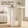 Artiss Round End Table 40cm High-Gloss Cream White Side Bedside Nightstand Small Coffee Table MDF