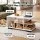 Artiss Coffee Table 90cm 3-Tier Open Storage Shelf 50kg Top Load Modern Living Room White and Wood