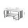 Artiss Coffee Table 100cm White & Black Faux Marble 2-Tier Storage Centre Table