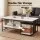 Artiss Coffee Table 100cm White & Black Faux Marble 2-Tier Storage Centre Table