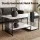 Artiss Coffee Table 100cm White & Black Faux Marble 2-Tier Storage Centre Table
