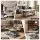 Artiss Coffee Table 100cm White & Black Faux Marble 2-Tier Storage Centre Table