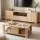 Artiss 2-Piece Pine TV Unit and Coffee Table Set 180cm Entertainment Unit 90cm Coffee Table Natural Woodgrain
