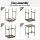 Artiss Vintage Bar Table 60x92cm - Walnut MDF Top, Metal Frame, H-Footrest, Anti-Slip Protectors, Easy Assembly