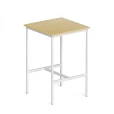 Artiss Bar Table 60x60x92cm Scandi Pine Wood Look Square Counter Height Dining Table with Metal Frame H-shaped Footrest