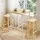 Artiss Bar Table 60x60x92cm Scandi Pine Wood Look Square Counter Height Dining Table with Metal Frame H-shaped Footrest