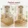 Artiss Bar Table 60x60x92cm Scandi Pine Wood Look Square Counter Height Dining Table with Metal Frame H-shaped Footrest