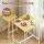 Artiss Bar Table 60x60x92cm Scandi Pine Wood Look Square Counter Height Dining Table with Metal Frame H-shaped Footrest