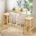 Artiss Bar Table 60x60x92cm Scandi Pine Wood Look Square Counter Height Dining Table with Metal Frame H-shaped Footrest
