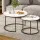 Artiss Nesting Coffee Table Set of 2 with Marble Effect Top, Metal Frame, 70cm & 50cm, Space-Saving, Easy to Assemble