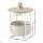 Artiss Set of 2 Round Side Tables 45cm with Charging Station and Storage Basket Wood and White
