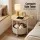 Artiss Set of 2 Round Side Tables 45cm with Charging Station and Storage Basket Wood and White
