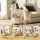 Artiss Set of 2 Round Side Tables 45cm with Charging Station and Storage Basket Wood and White