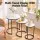 Artiss Nesting Coffee Table Set of 3 Round Stackable Marble Finish White Tables with Black Metal Frames