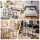 Artiss Nesting Coffee Table Set of 3 Round Stackable Marble Finish White Tables with Black Metal Frames