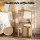 Artiss Set of 2 Round End Tables Pine 2‑Tier Side Tables Straw Rope Metal Detail 39x65cm Compact Boho