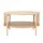 Artiss 2-Tier Round Coffee Table, 74cm, Pine Finish, MDF & Metal, Rustic Design with Straw Rope Accents, Easy Assembly