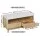 Artiss Coffee Table with Marble Effect Top, Fluted Drawer Panel, Wood & White, 90x45cm, Pine Legs, 2 Drawers, Shelf