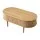 Artiss 100cm Oval Lift Top Coffee Table with Hidden Storage Pop-Up Desk and Natural Fluted Finish