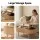Artiss 100cm Oval Lift Top Coffee Table with Hidden Storage Pop-Up Desk and Natural Fluted Finish