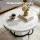 Artiss 2-Tier Round Coffee Table 80cm Marble Finish White Black Double Storage Stable Metal Frame 80cm