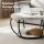 Artiss 2-Tier Round Coffee Table 80cm Marble Finish White Black Double Storage Stable Metal Frame 80cm