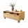 Artiss 90cm Coffee Table with Two Fluted Drawers Open Shelf and Spherical Solid Legs Pine Wood Finish