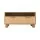 Artiss 90cm Coffee Table with Two Fluted Drawers Open Shelf and Spherical Solid Legs Pine Wood Finish