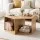 Artiss Hexagonal Coffee Table 80cm Oak E1 MDF with Open Storage and 2-Way Display Side Table Design