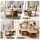 Artiss Hexagonal Coffee Table 80cm Oak E1 MDF with Open Storage and 2-Way Display Side Table Design