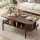 Artiss Modern Living Room Coffee Table with Fluted Panel, Open Shelves and Storage Cabinets Walnut 100cm