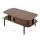Artiss Modern Living Room Coffee Table with Fluted Panel, Open Shelves and Storage Cabinets Walnut 100cm