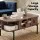 Artiss Modern Living Room Coffee Table with Fluted Panel, Open Shelves and Storage Cabinets Walnut 100cm