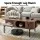 Artiss Modern Living Room Coffee Table with Fluted Panel, Open Shelves and Storage Cabinets Walnut 100cm