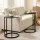 Artiss C-Shaped End Table Set of 2 Black Round Side Tables Space-Saving Sofa Laptop Bedside Stands