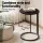 Artiss C-Shaped End Table Set of 2 Black Round Side Tables Space-Saving Sofa Laptop Bedside Stands