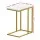 Artiss C Shaped Side Table Set of 2 45 x 30 x 54cm White Faux Marble Top Gold Metal Frame for Sofa or Bed