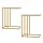 Artiss C Shaped Side Table Set of 2 45 x 30 x 54cm White Faux Marble Top Gold Metal Frame for Sofa or Bed
